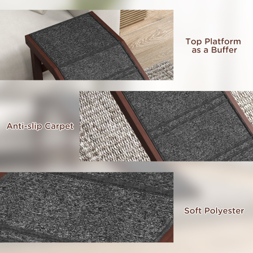 Carpeted Pet Ramp for Beds