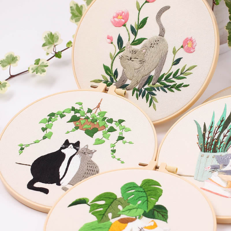 Cat Embroidery Kit