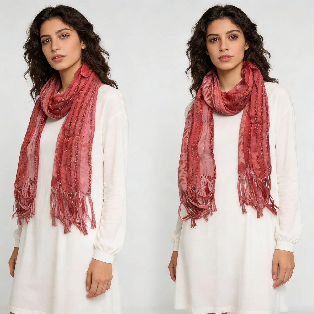 Pink Leopard Boho Scarf