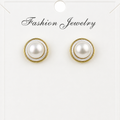 Vintage Pearl Button Earrings