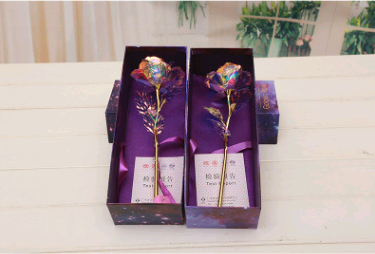 Gold-Foil Rose with Light-Up Stand