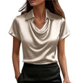 Satin Short-Sleeve Button Shirt