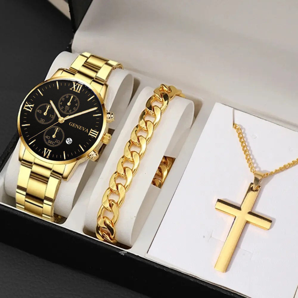 Men's Watch & Bracelet Gift Set