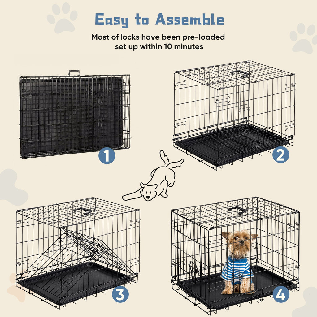 Folding Metal Dog Crate (24–30 in)