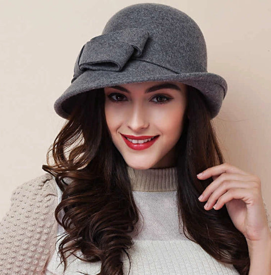 French Retro Wool-Blend Bowler Hat