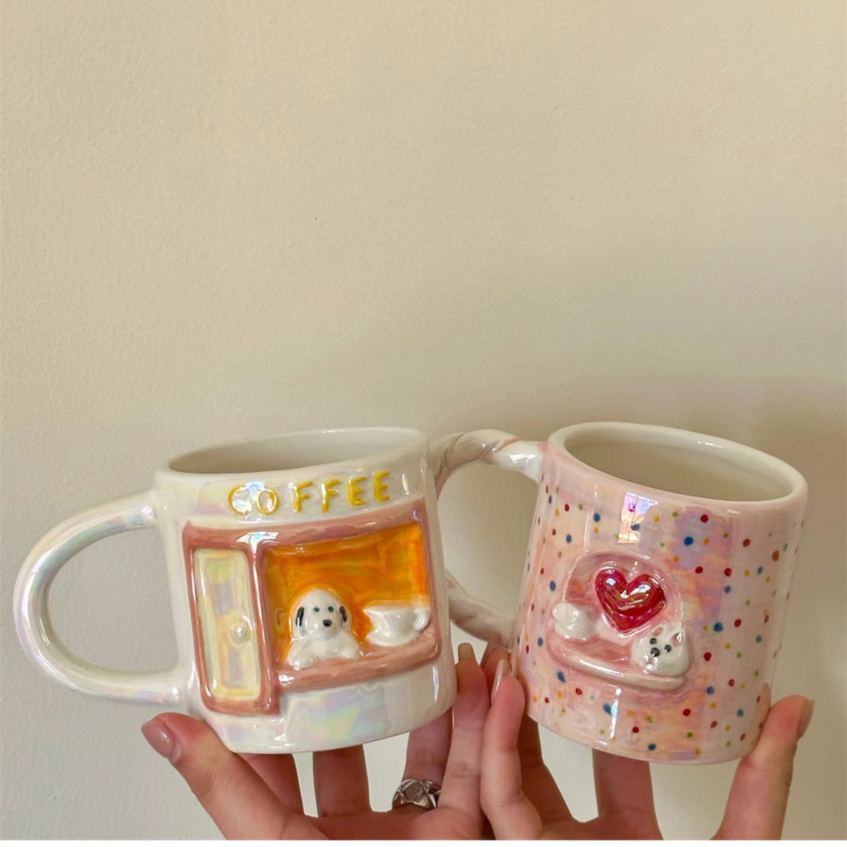 Embossed Puppy Ceramic Mug