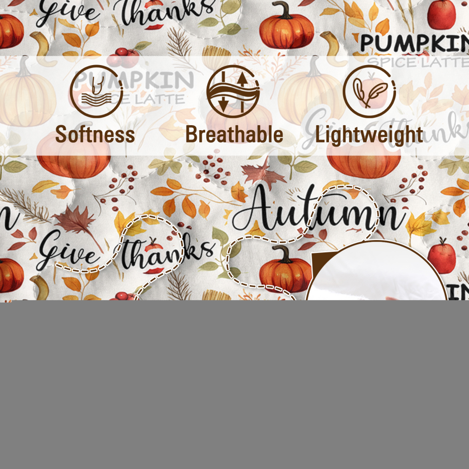Autumn Pumpkin & Leaves Quilt Set