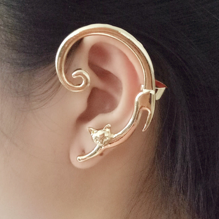 Punk Cat Ear Cuff Earring