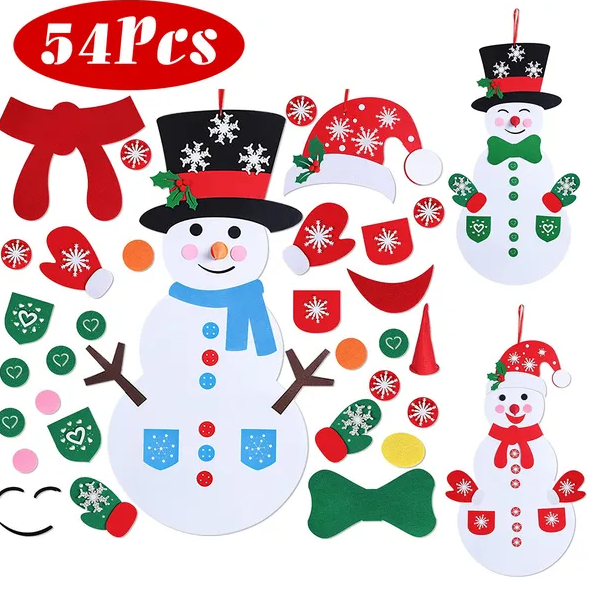 DIY Felt Christmas Snowman Set