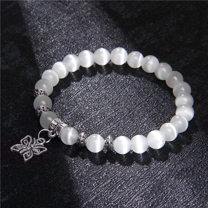 Opalite Bead Charm Bracelet