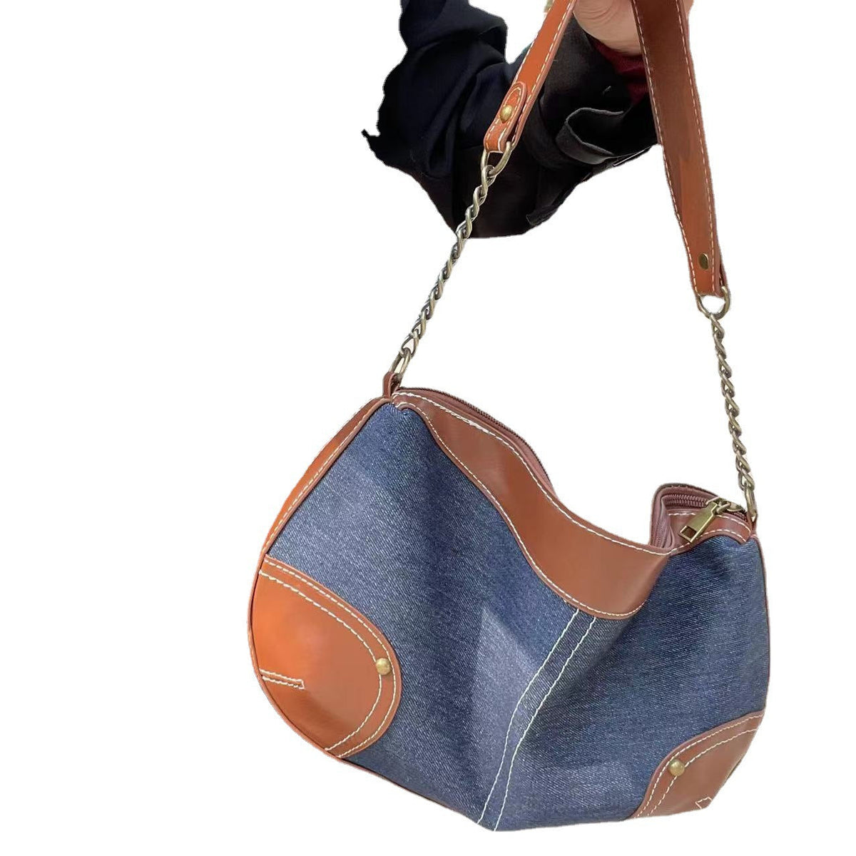 Denim Dumpling Shoulder Bag