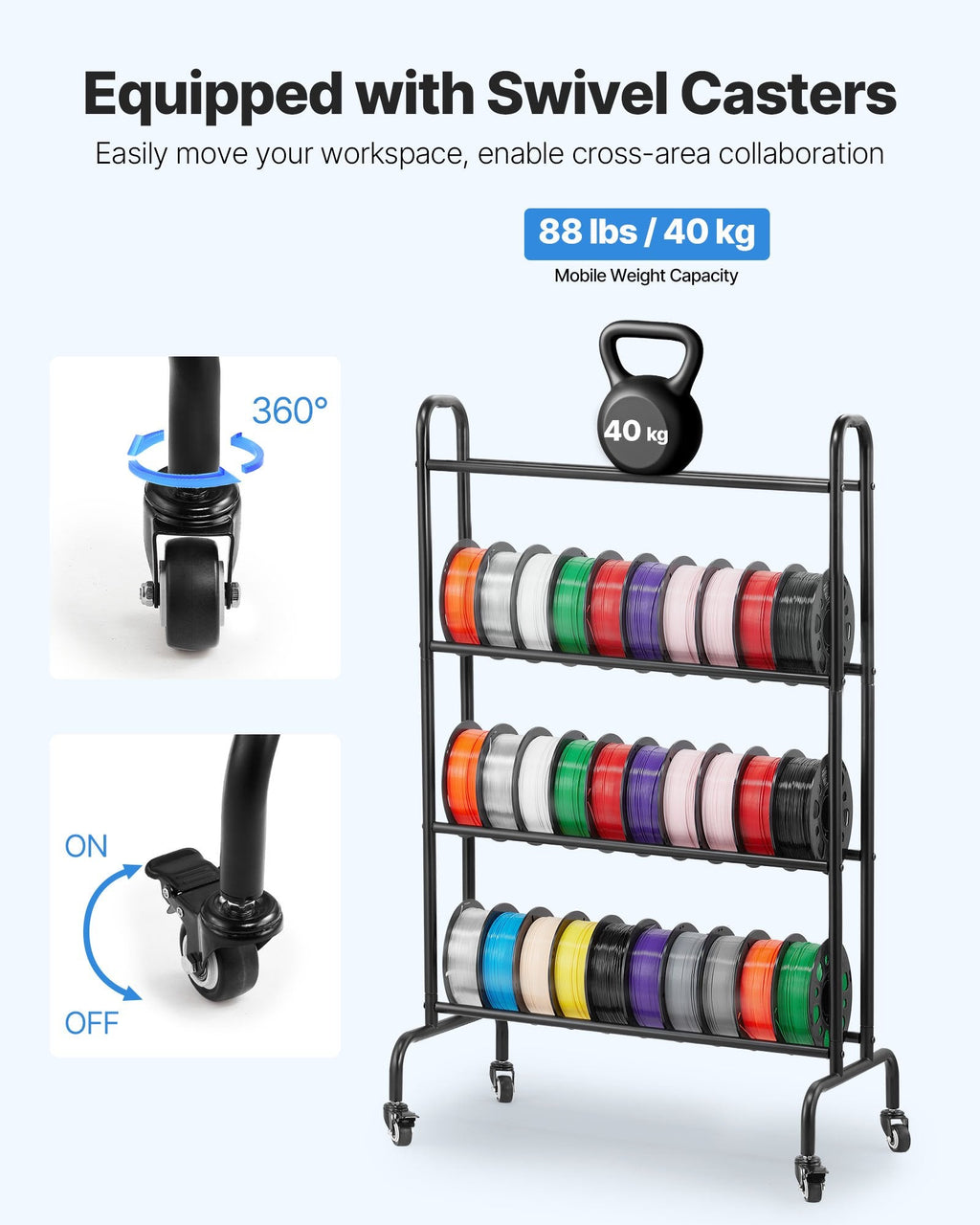4-Tier Rolling Storage Shelf