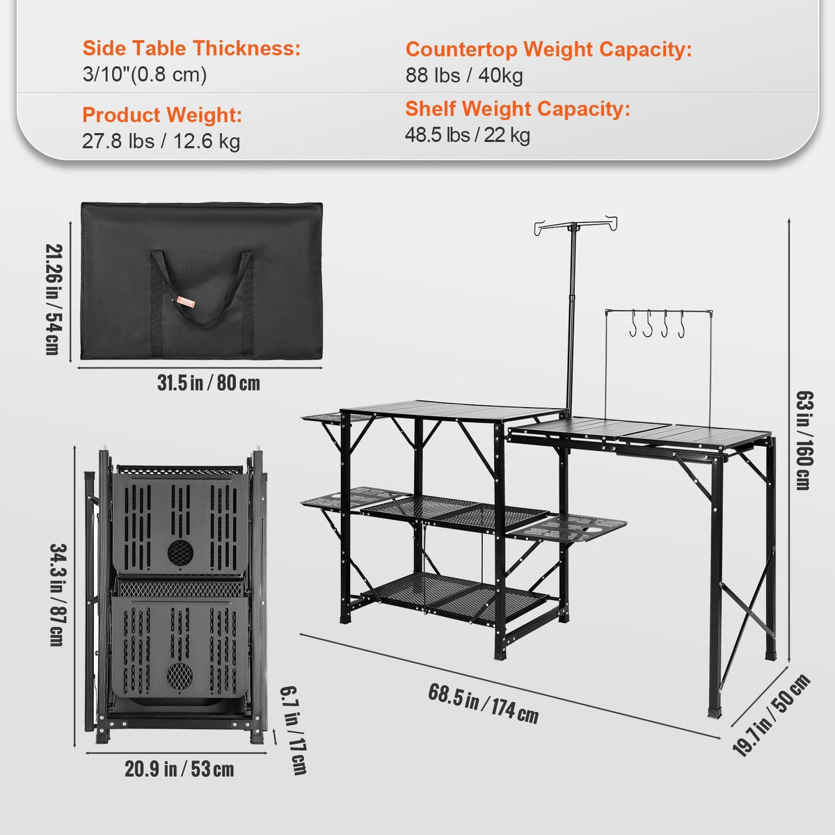 Folding Camping Kitchen Station