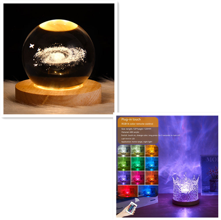 Rotating Water Ripple Night Light