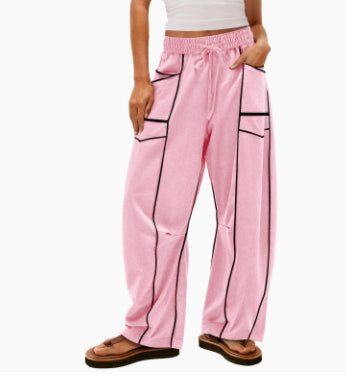 Striped Wide-Leg Sweatpants