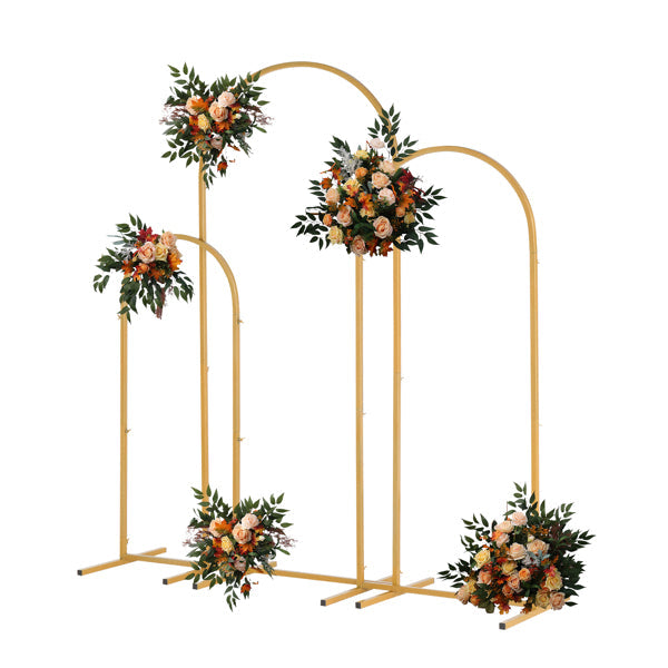 Gold Metal Wedding Arch Set (3 pcs)