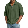 Men's Waffle-Knit Camp-Collar Shirt