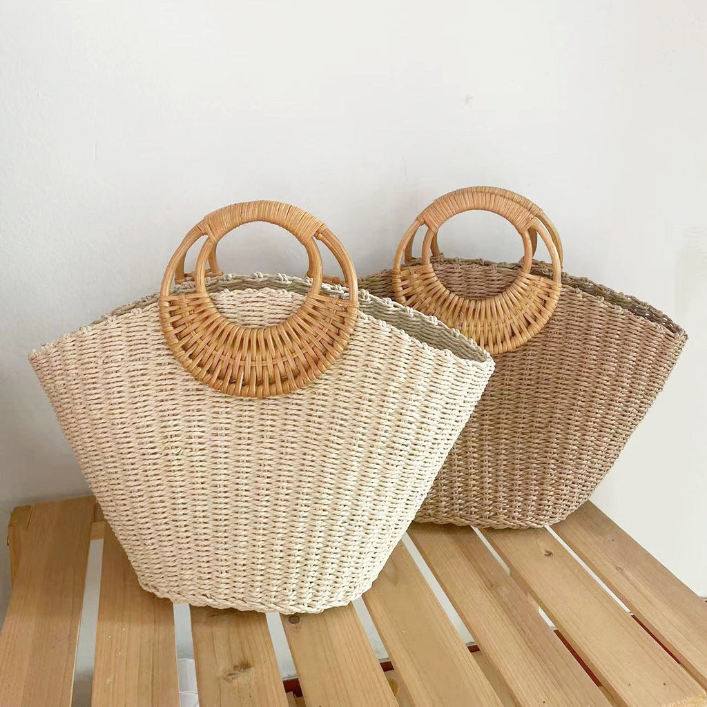 Woven Straw Beach Bag