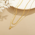 Double-Layer Golden Bead Necklace