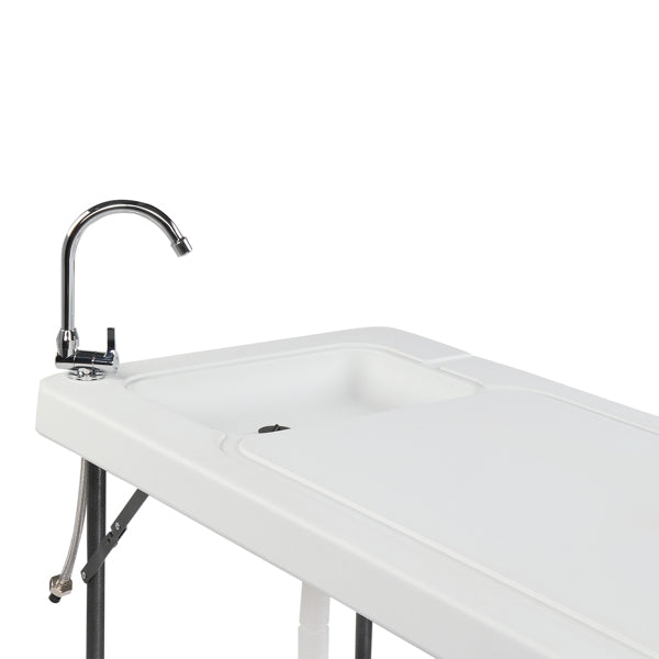 Folding Fish Cleaning Table with Sink