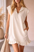 Women's V-Neck Sleeveless Dress with Pockets