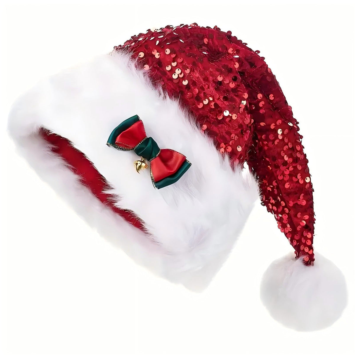 Sequin Plush Christmas Hat