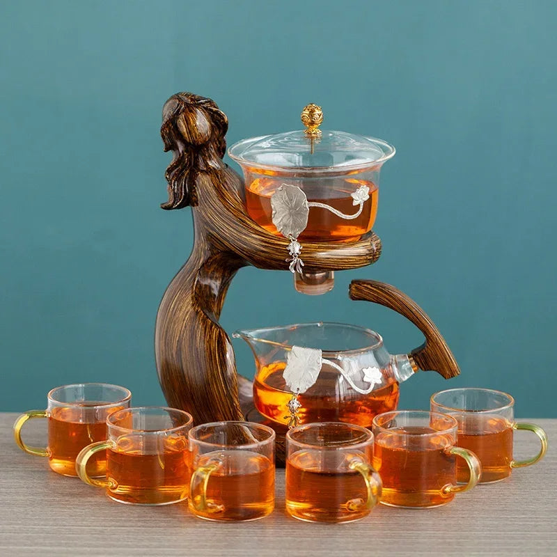 Lady Figure Glass Tea Infuser Set