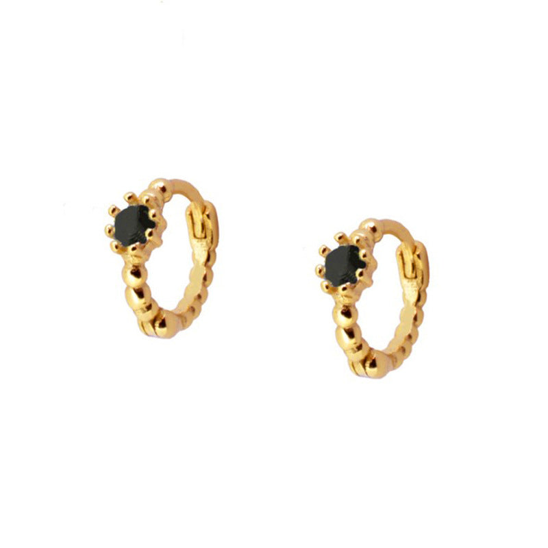 Rhinestone Round Earrings