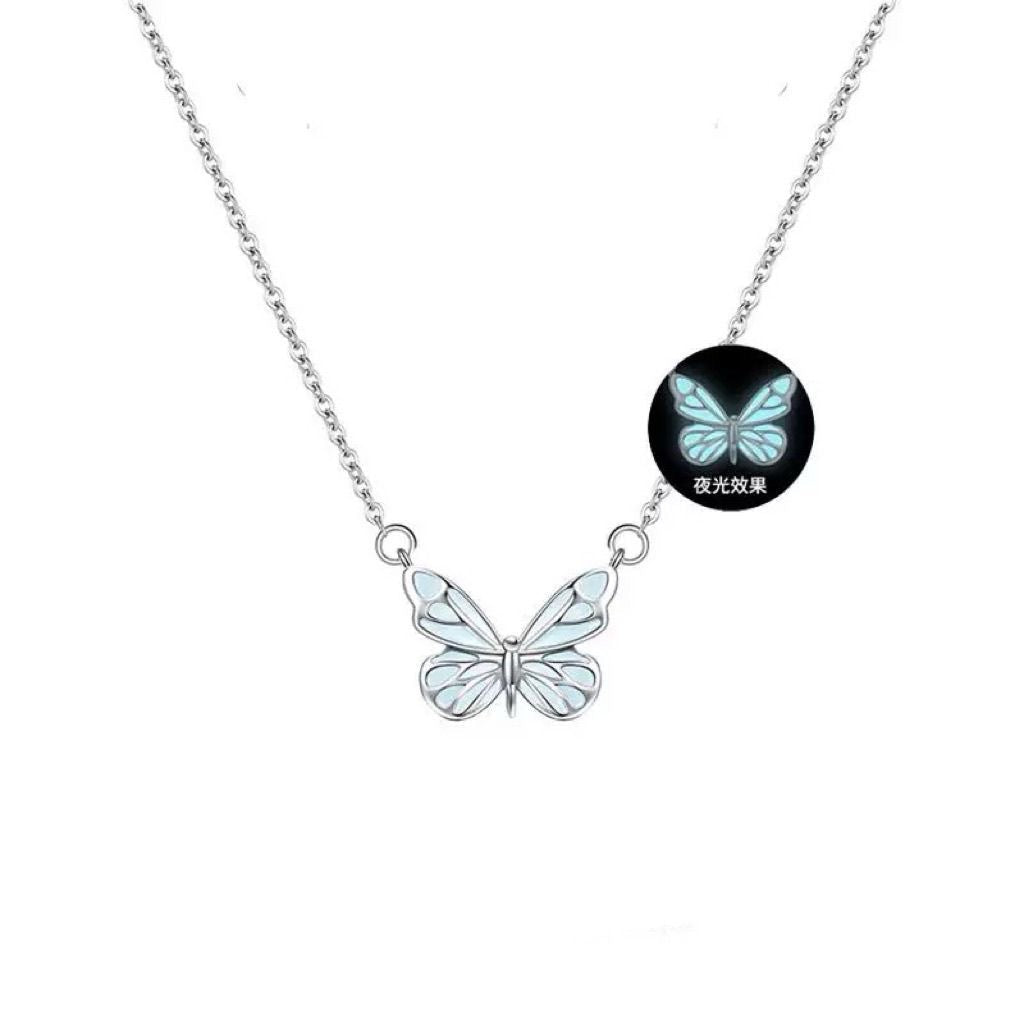 Glow-in-the-Dark Butterfly Necklace & Bracelet