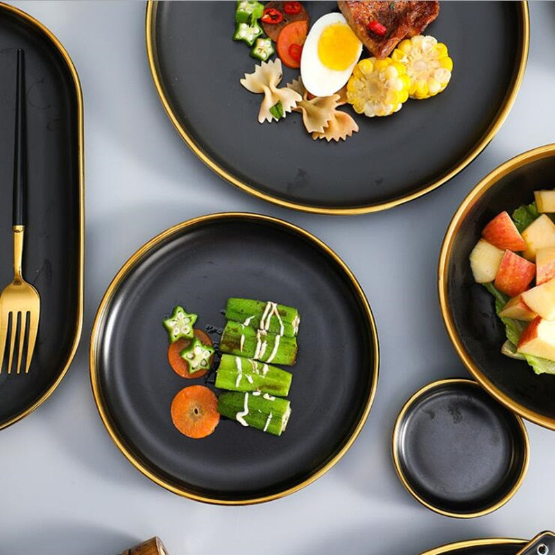 Matte Black Ceramic Dinnerware