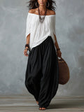 Off-Shoulder Top & Flare Pants Set