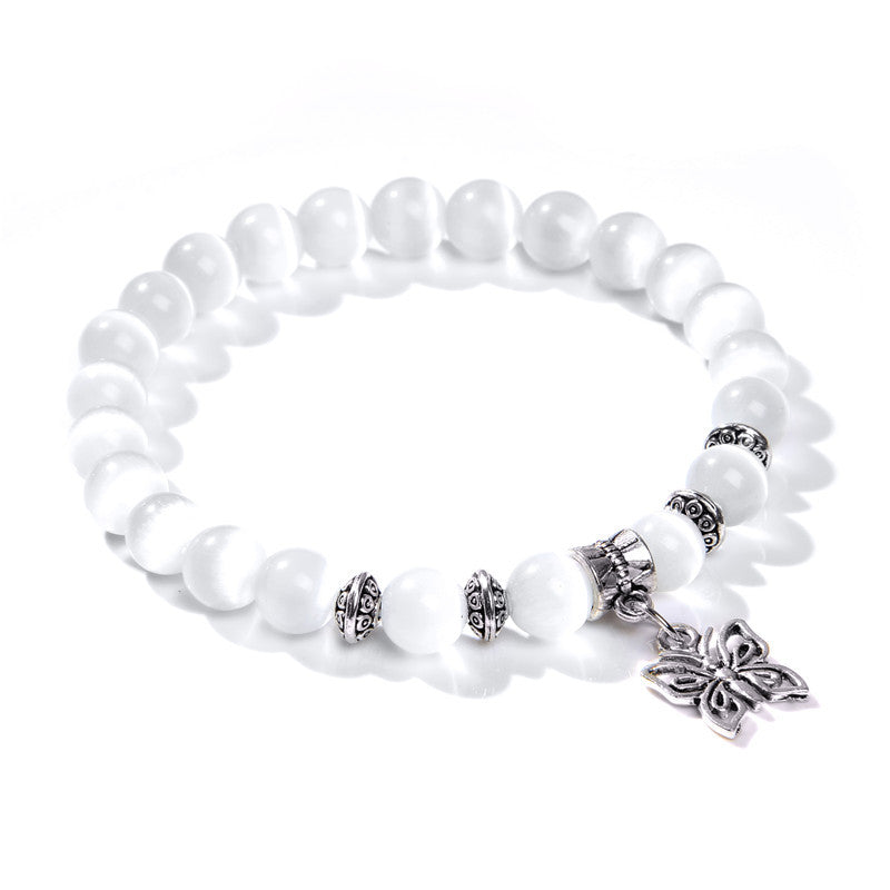 Opalite Bead Charm Bracelet