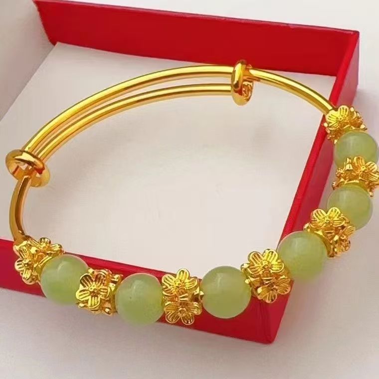 Chalcedony Flower Slider Bracelet