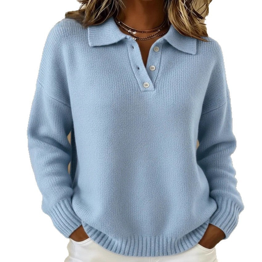 Soft Collared Button Sweater