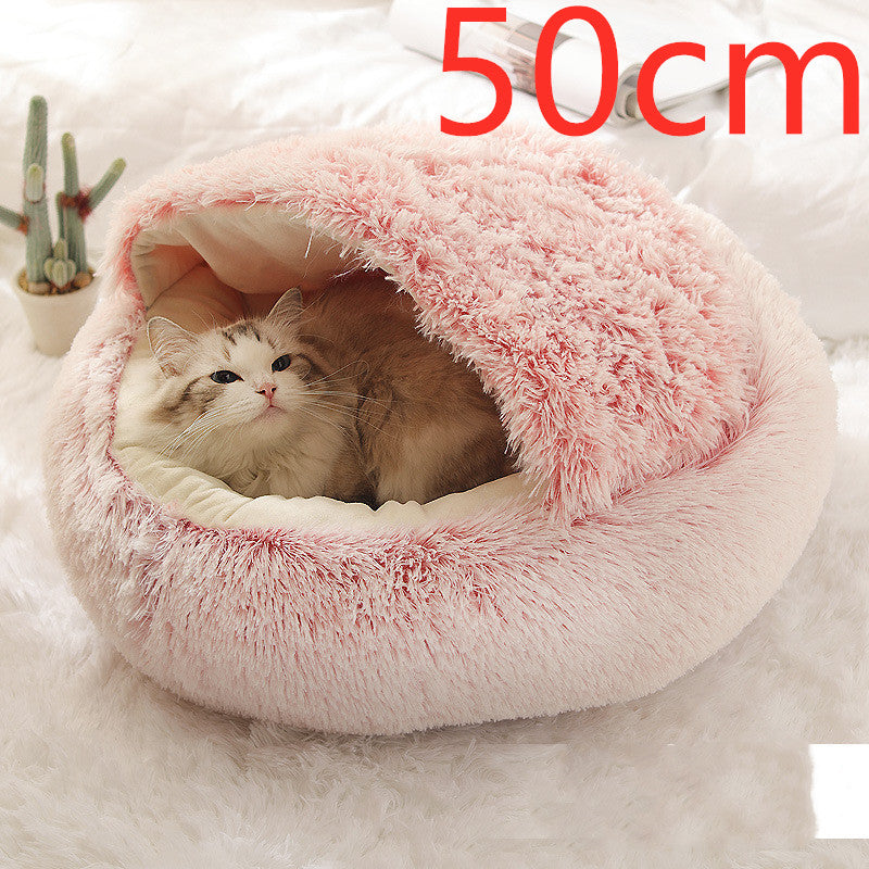 2-in-1 Plush Pet Bed & Cave