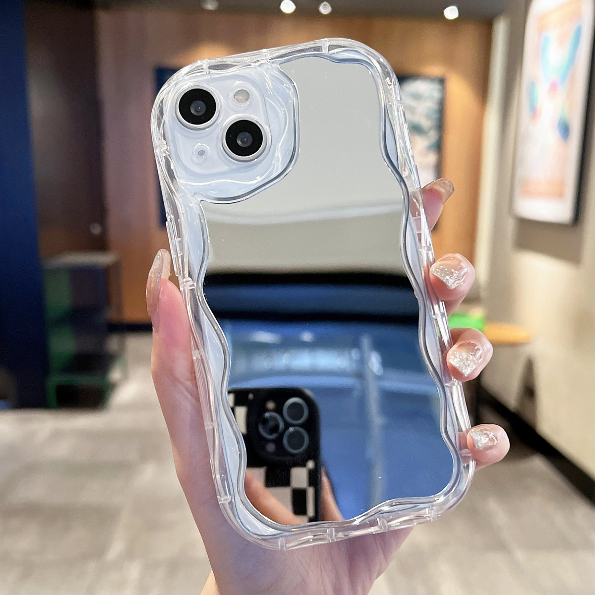 Cream Swirl Mirror Phone Case