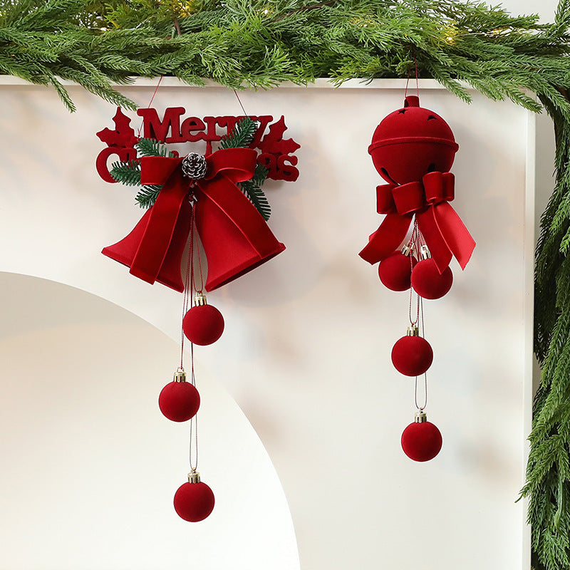 Flocked Christmas Bell Ornaments