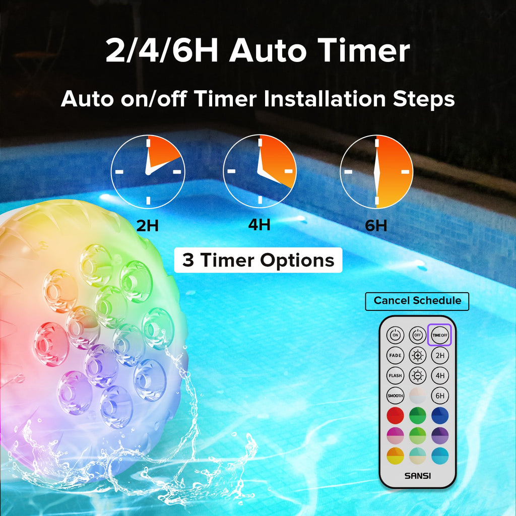 Rechargeable RGB Pool & Pond Lights (2-Pack)