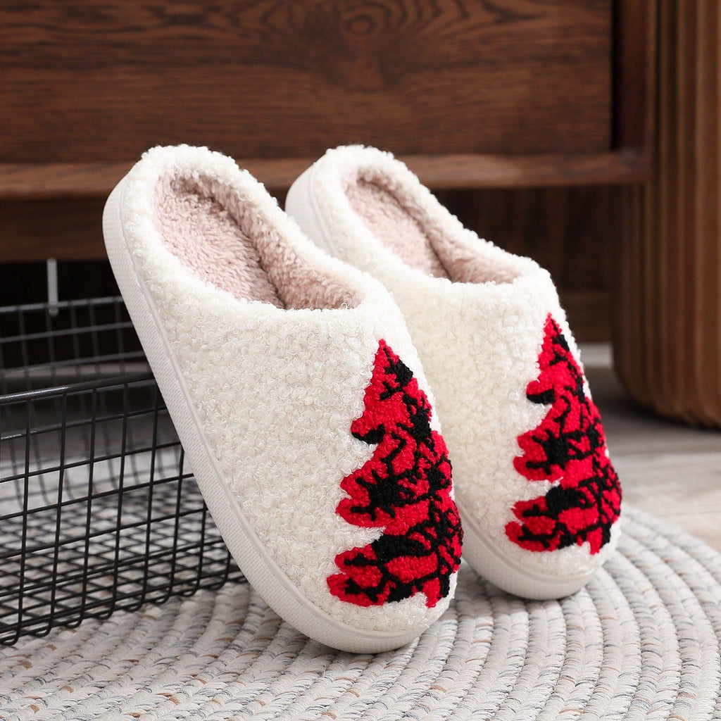Christmas Tree Fuzzy Slippers