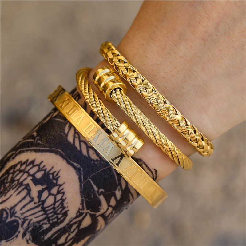 Roman Numeral Bangle Set