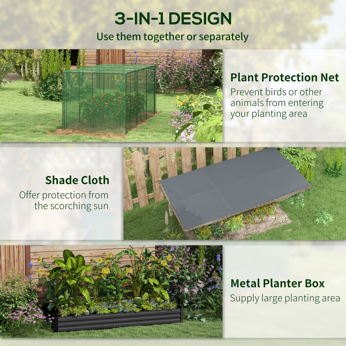 Raised Planter with Crop Cage
