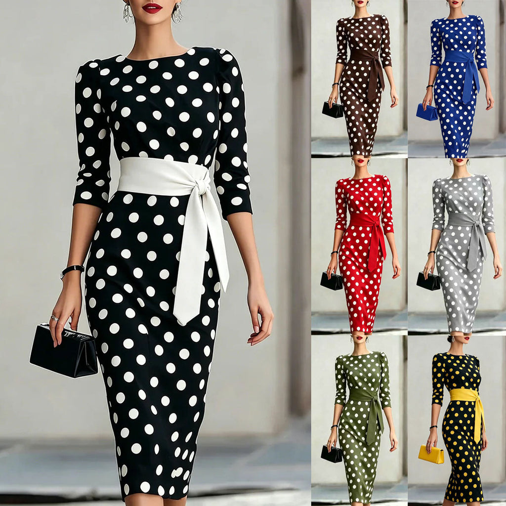 Women's Belted Midi Pencil Dress