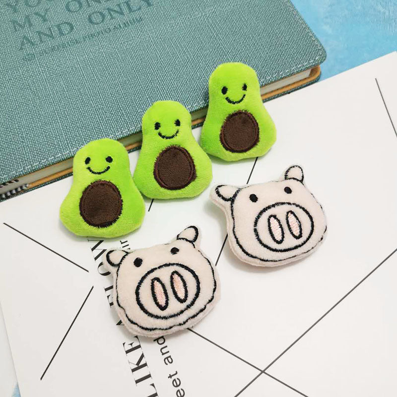 Plush Avocado & Piggy Brooch