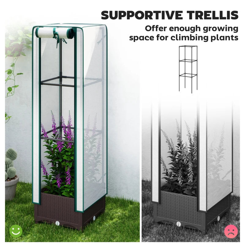 Raised Garden Bed with Greenhouse Cover