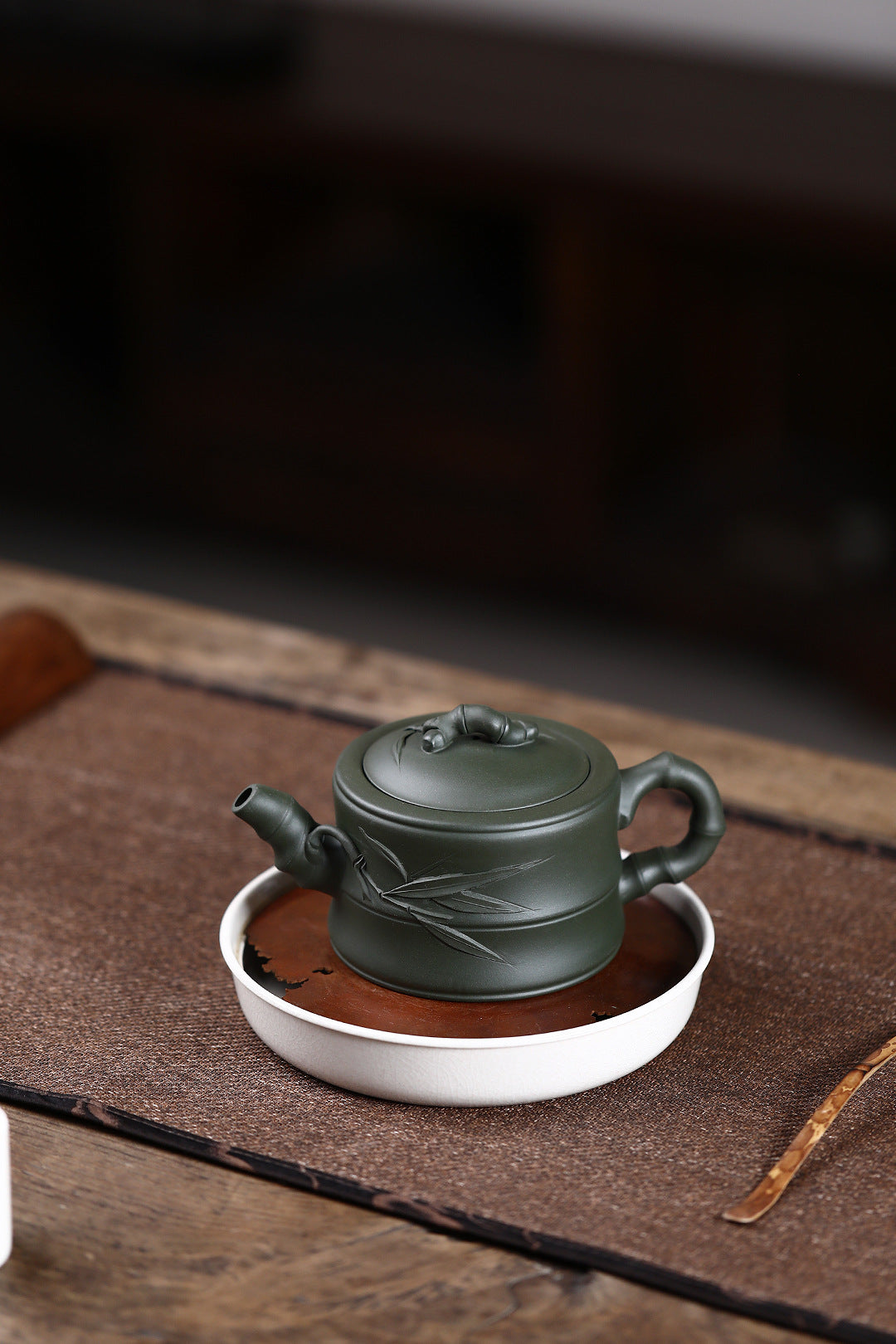 Handmade Bamboo Clay Teapot