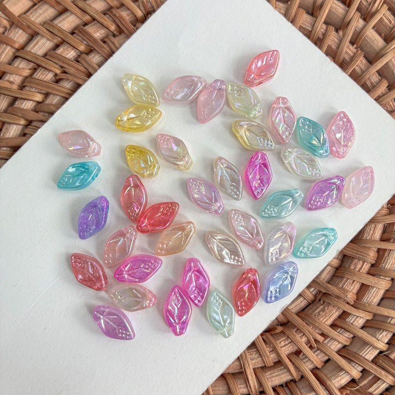 Glow-in-the-Dark Acrylic Leaf Beads