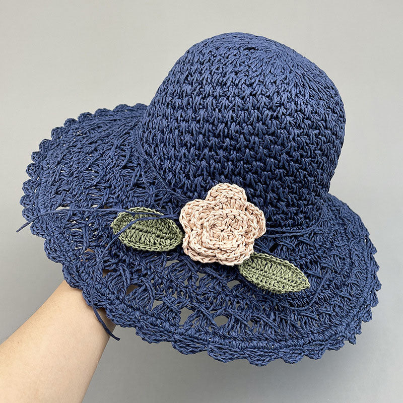 Woven Flower Straw Sun Hat