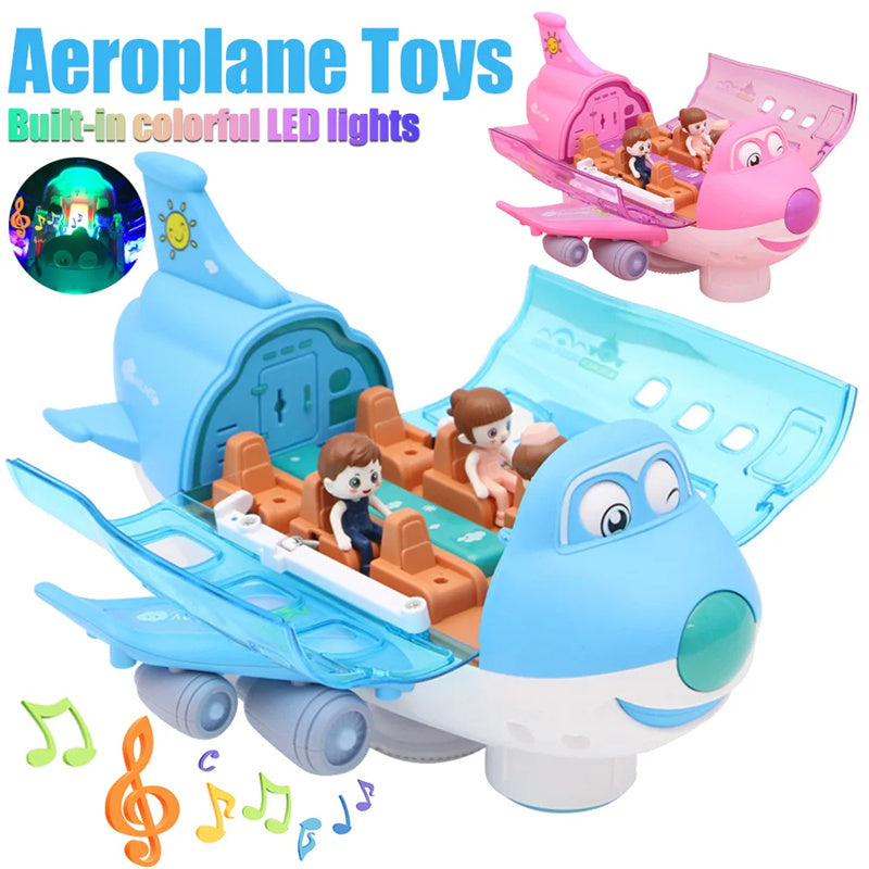 Bump & Go Light-Up Toy Airplane