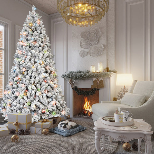 4 ft Pre-Lit Flocked Christmas Tree