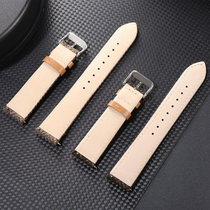 Vintage Tweed Leather Watch Strap